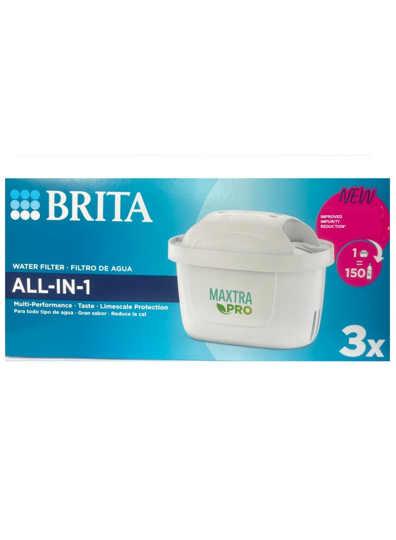 BRITA Water Filter Cartridge Maxtra Pro All In 1 Refill 3 Pack
